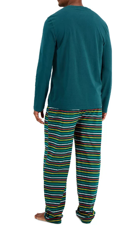 FAMILY PAJAMAS Matching Men's Merry Jingle Mix It Pajama Set Green Size S 4296