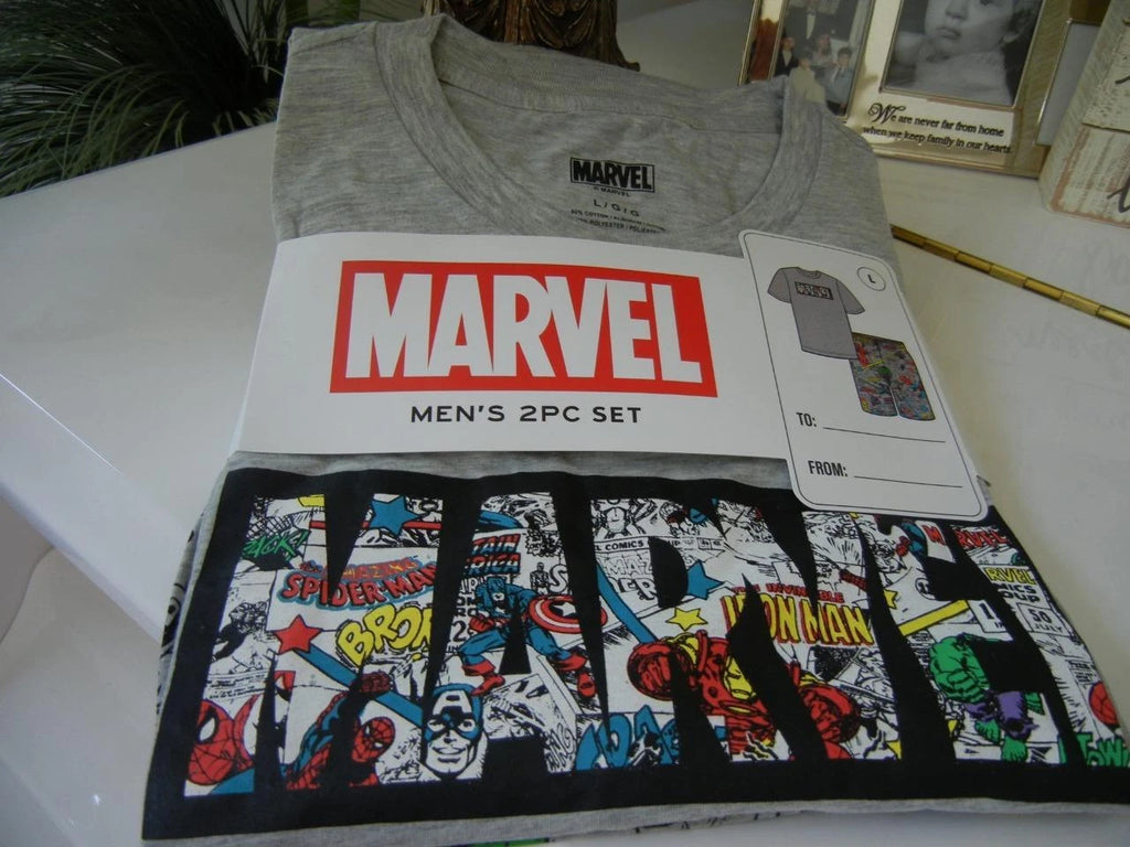 MARVEL SUPER HEROES CHARACTERS NIP MEN 2 PIECE LOUNGE SLEEPWEAR PAJAMA SHORT SET