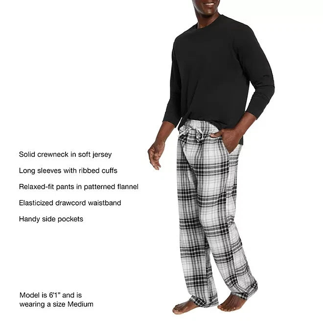 Gap Men's Flannel Pajama Set Size XS True Black Plaid
