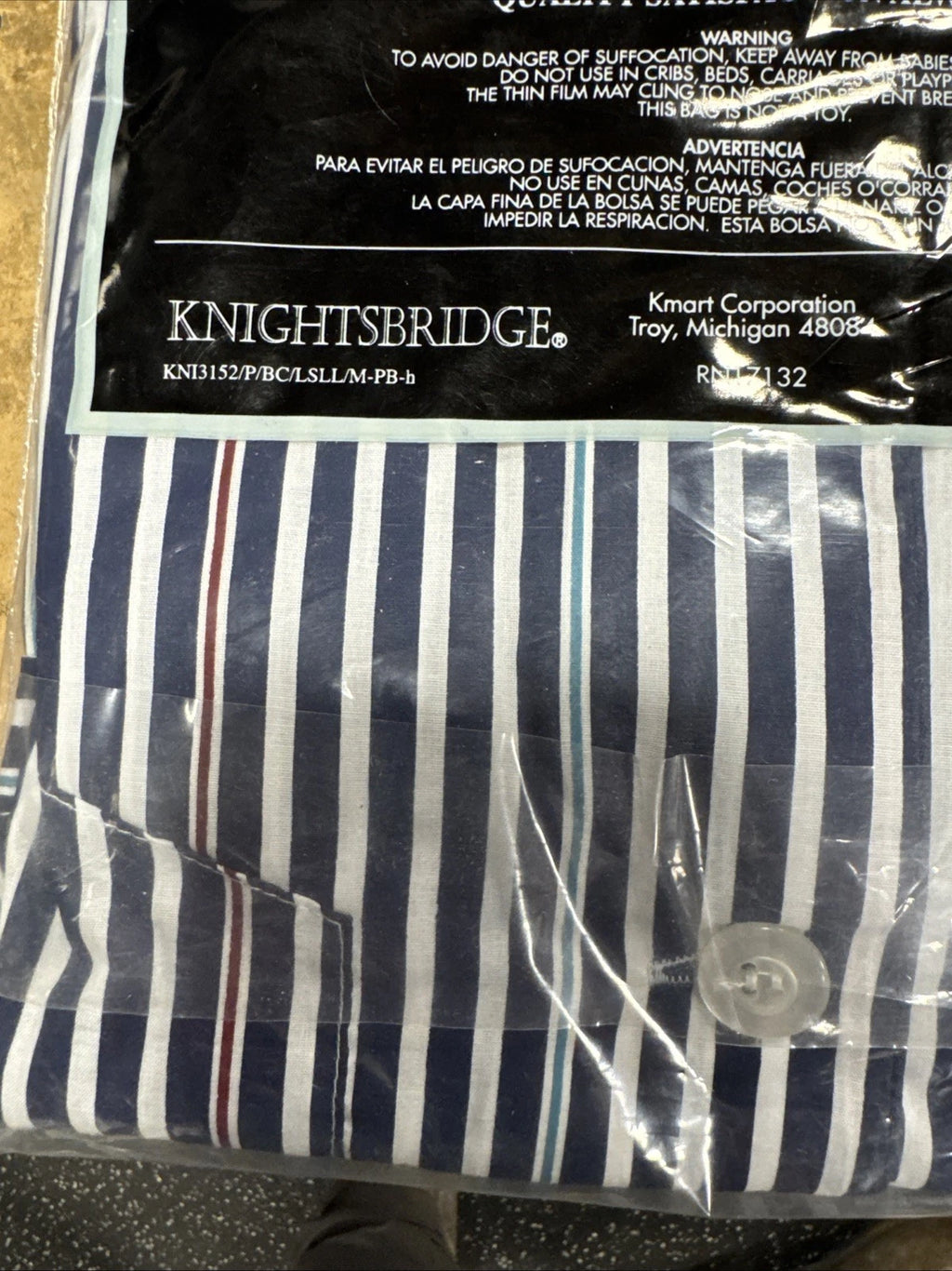 Knightsbridge Mens Algodon poly Two Piece Pajamas Xl nwt