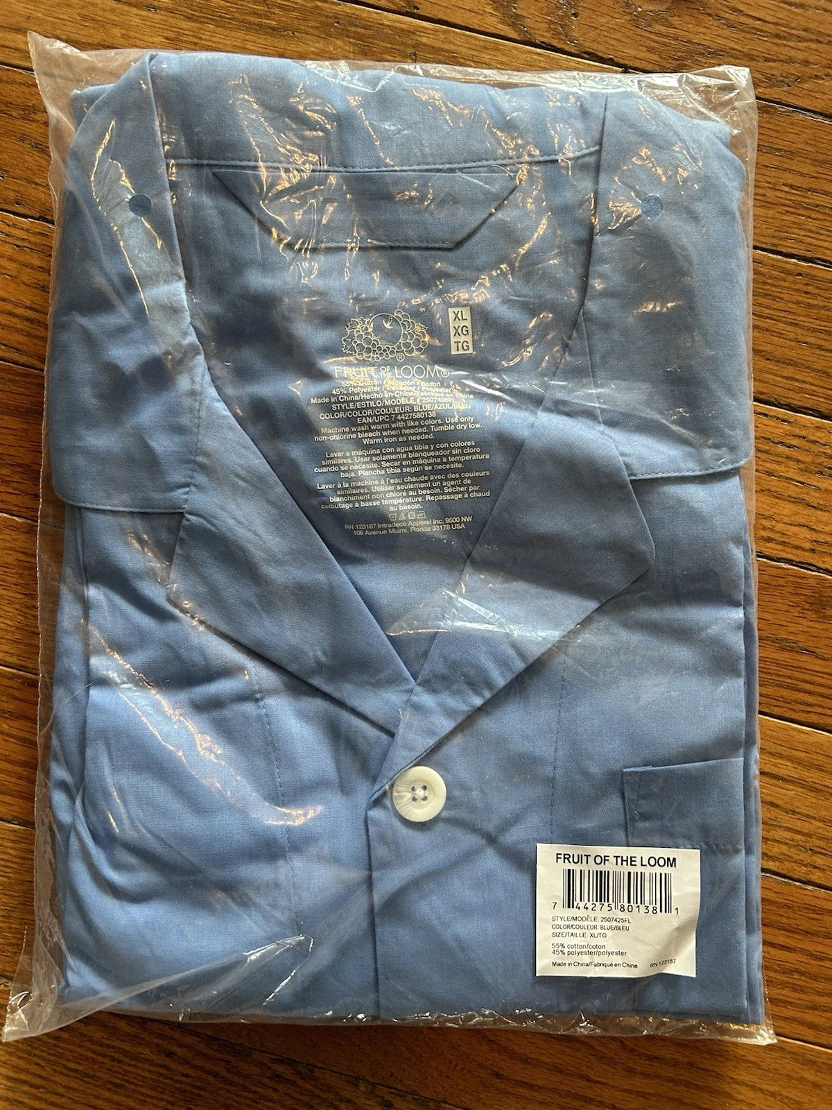 Fruit of the Loom Pajama Set Men's Size XL Blue, L.Blue, Check, and Stripe New