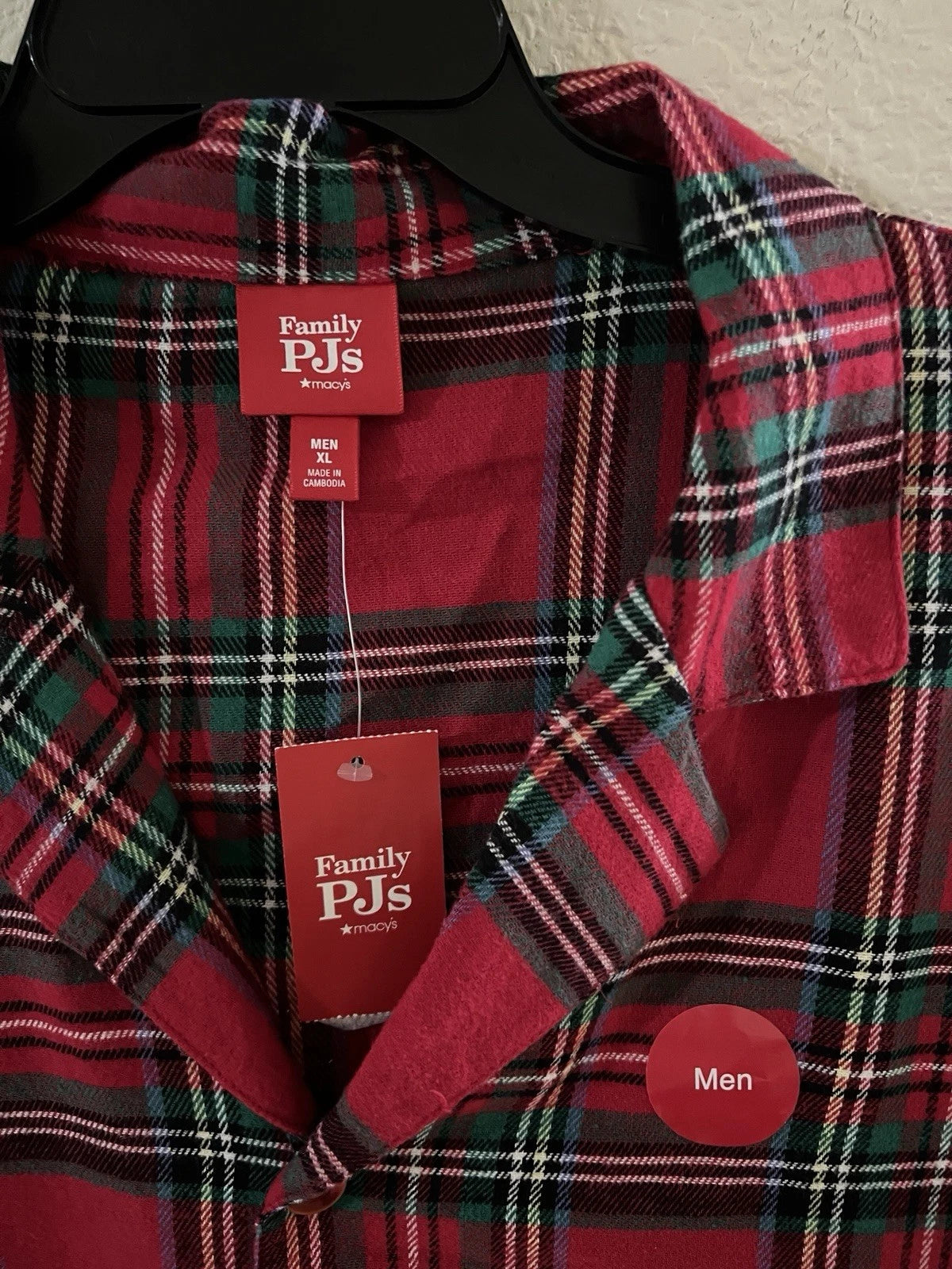 Family Pajama Men’s Brinkley Cotton Plaid Pajama Set Size XL