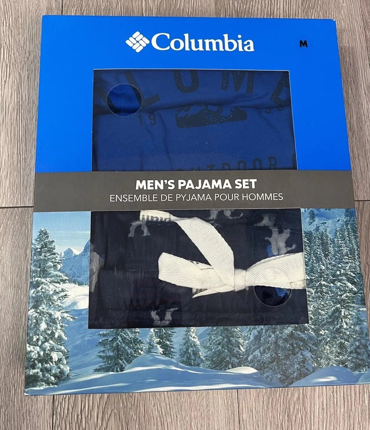 Columbia Mens Blue Pajama Set - Pants & Shirt - NWT Size Medium Papa Bear