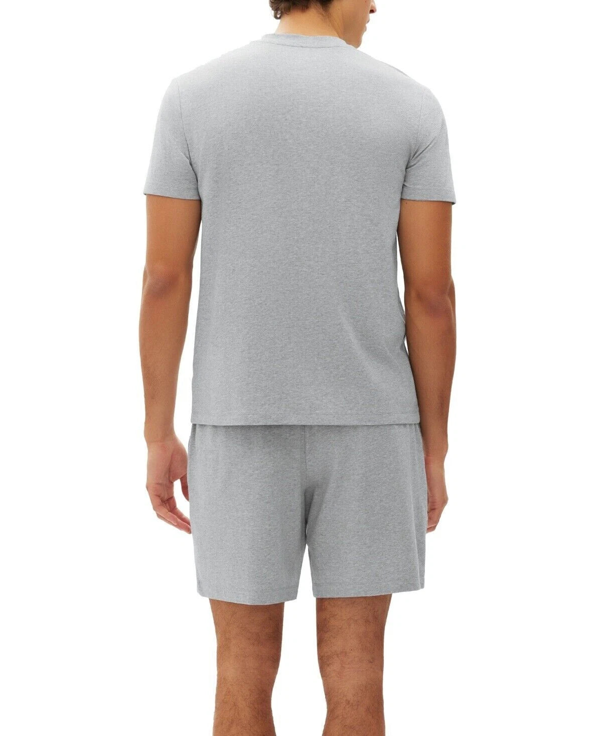 GAP Men's 2 Pc Pajama Set of Henley Top & Short, Heather Grey, Size XL