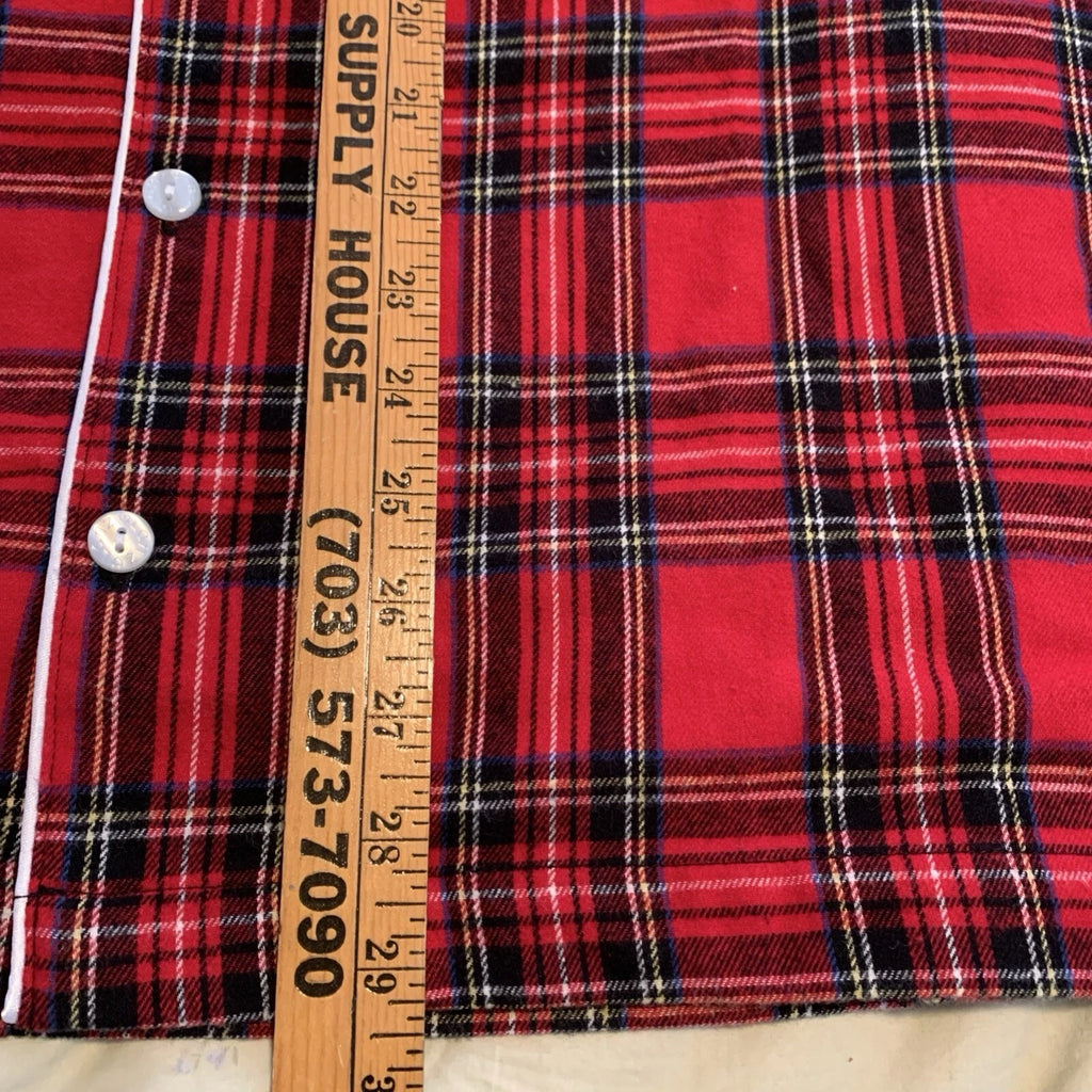 Lanz of Salzburg RED TARTAN PLAID 100% Cotton FLANNEL Men'x XL Pajama Set NWOT