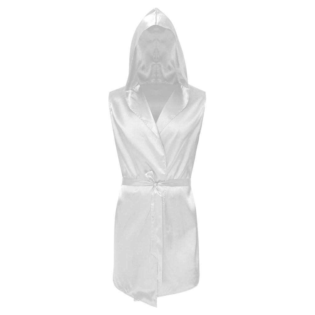 Mens Homewear Lace Up Pajama Robe With Belt Satin Nightwear Hot Spring Outfits