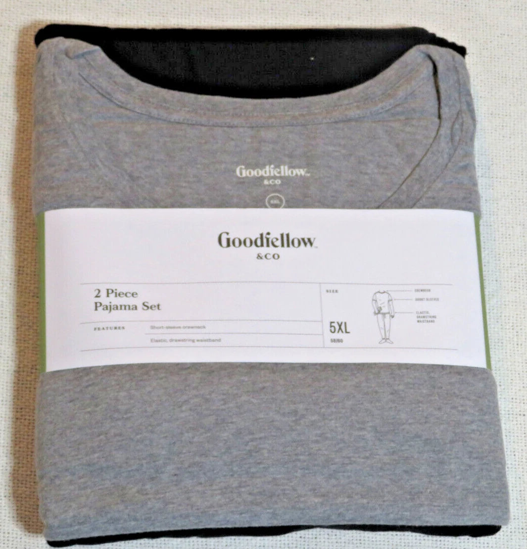 Goodfellow & Co 2 Piece Pajama Set 5XL Crew Neck Short Sleeve Elastic Waist