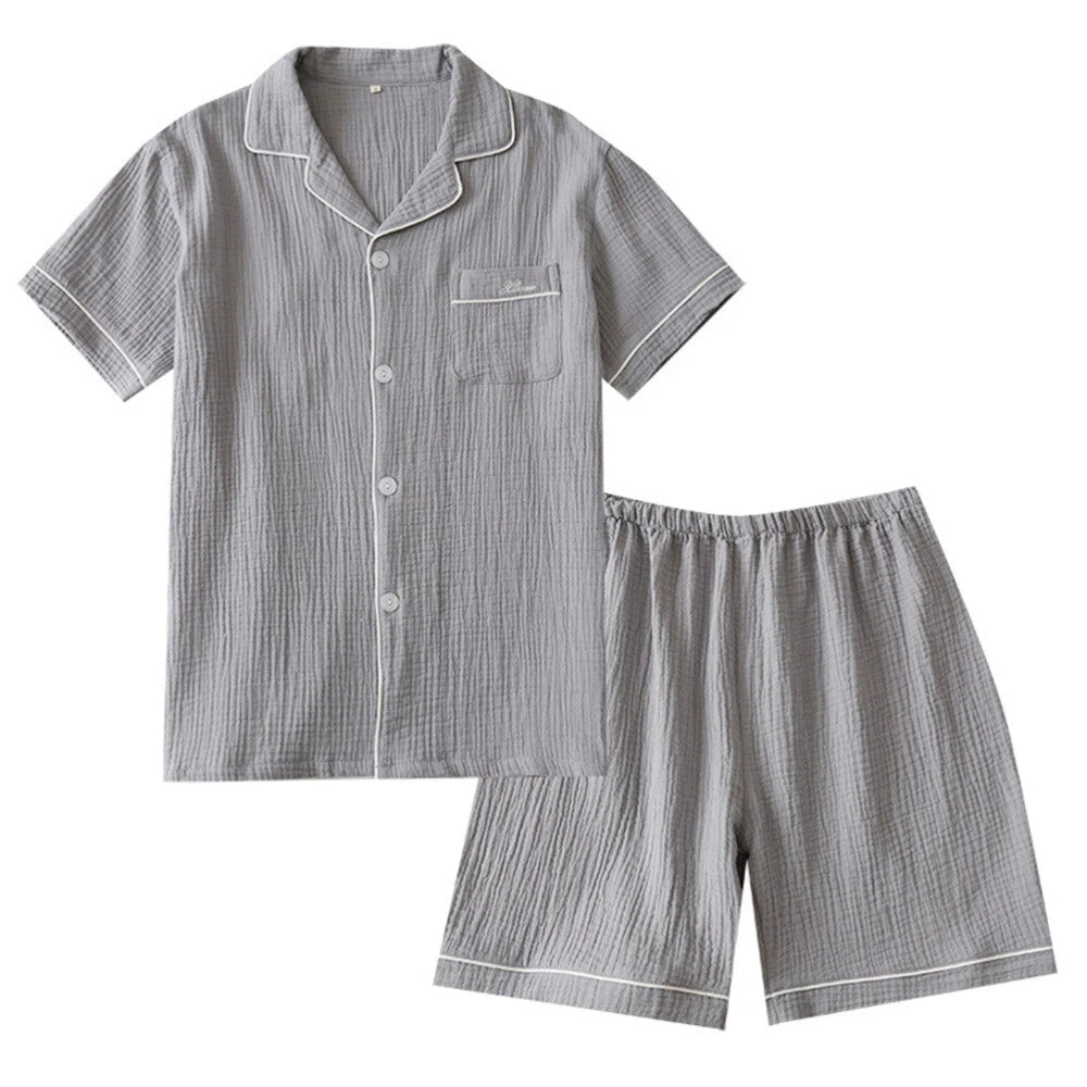 Men Sleepwear Pajama Set Short Sleeve Sleepwear Men Pajama Short Men