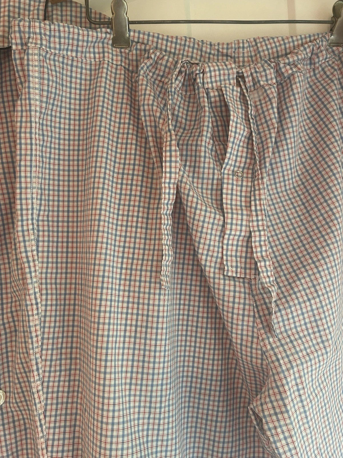 Brooks Brothers Plaid Blue White Red Plaid Pajamas Set Men's Size XL Cotton