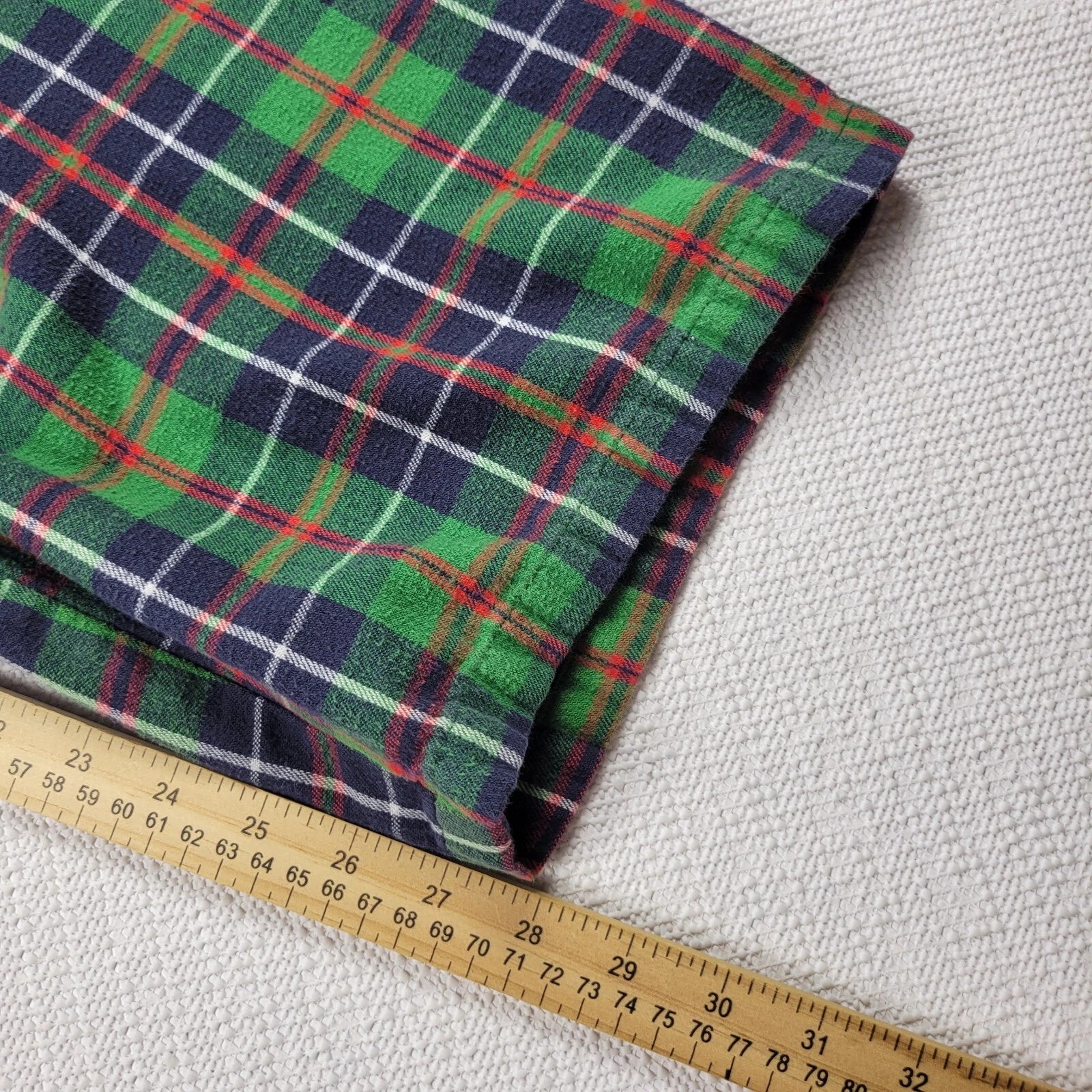 LL Bean Flannel Pajama Sleepwear Set Green Tartan Plaid Mens Size XL-Reg Cotton