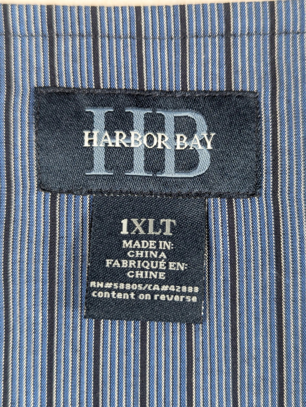 Harbor Bay - Men's - Blue Black Stripe Pajama Set - Size: 1xlt