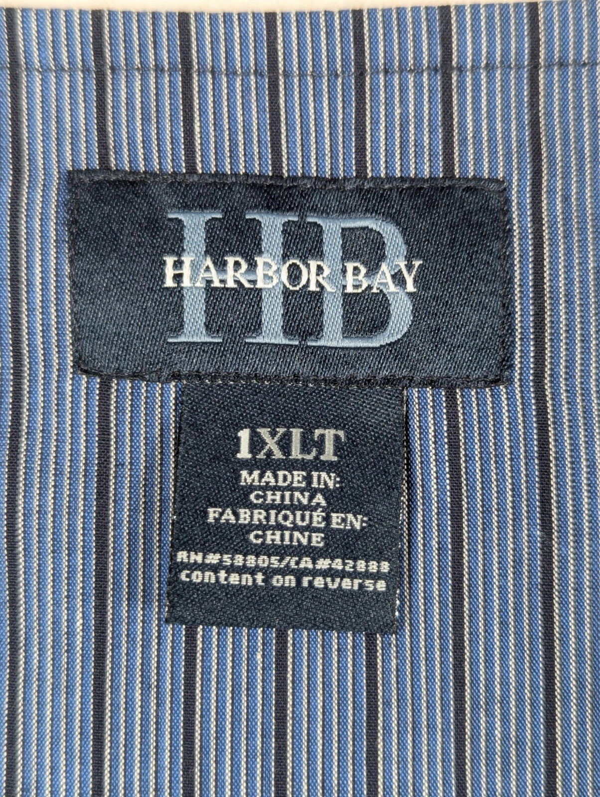 Harbor Bay - Men's - Blue Black Stripe Pajama Set - Size: 1xlt