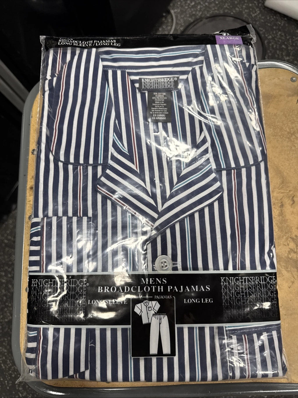 Knightsbridge Mens Algodon poly Two Piece Pajamas Xl nwt