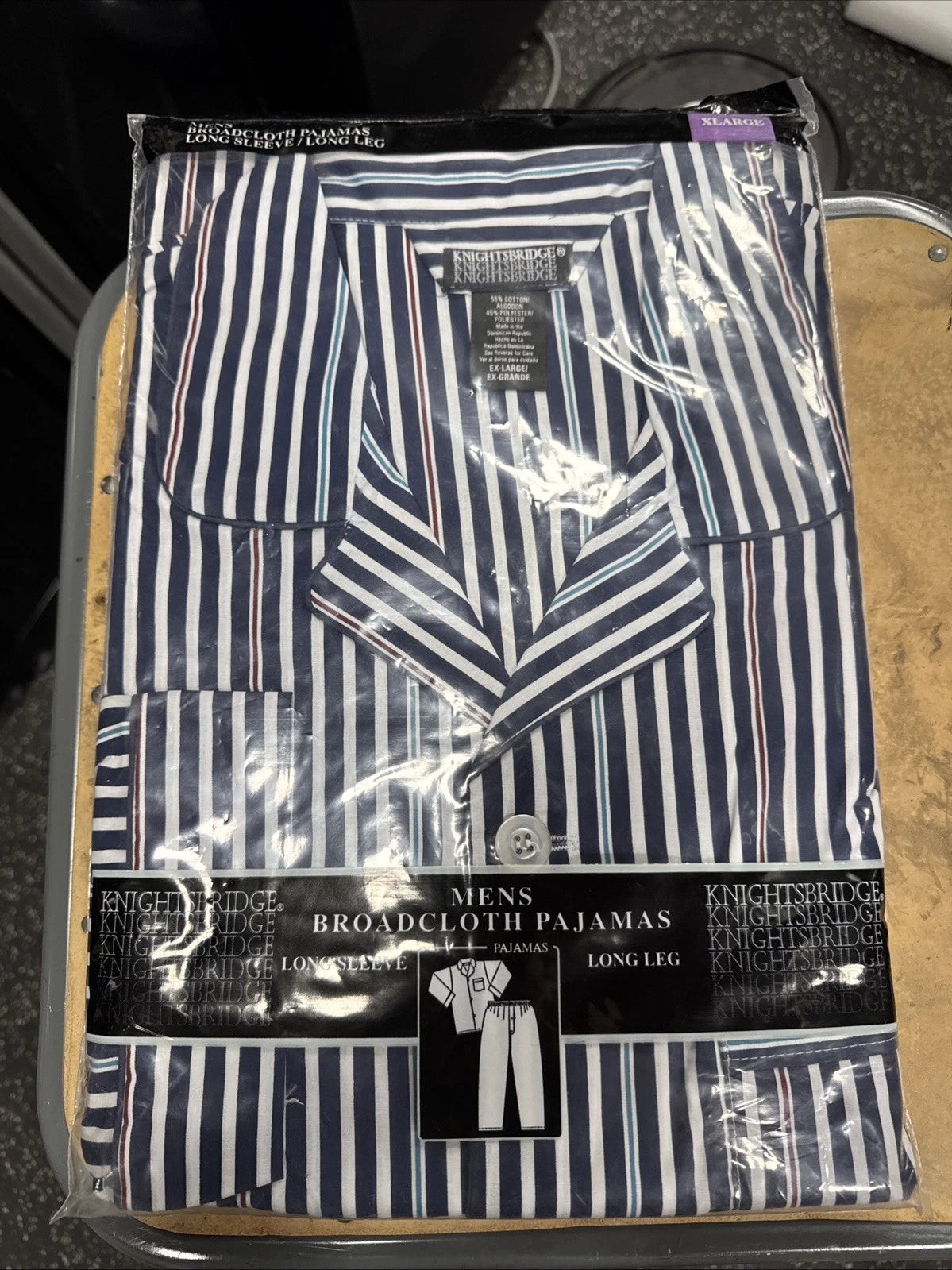 Knightsbridge Mens Algodon poly Two Piece Pajamas Xl nwt