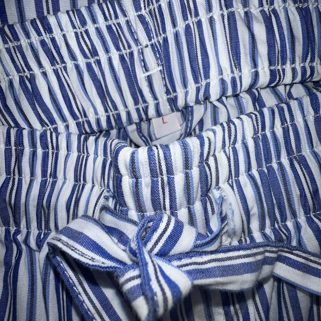 Brooks Brothers Pajama Set Men L Woven Votton Long Sleeve Blue Stripe