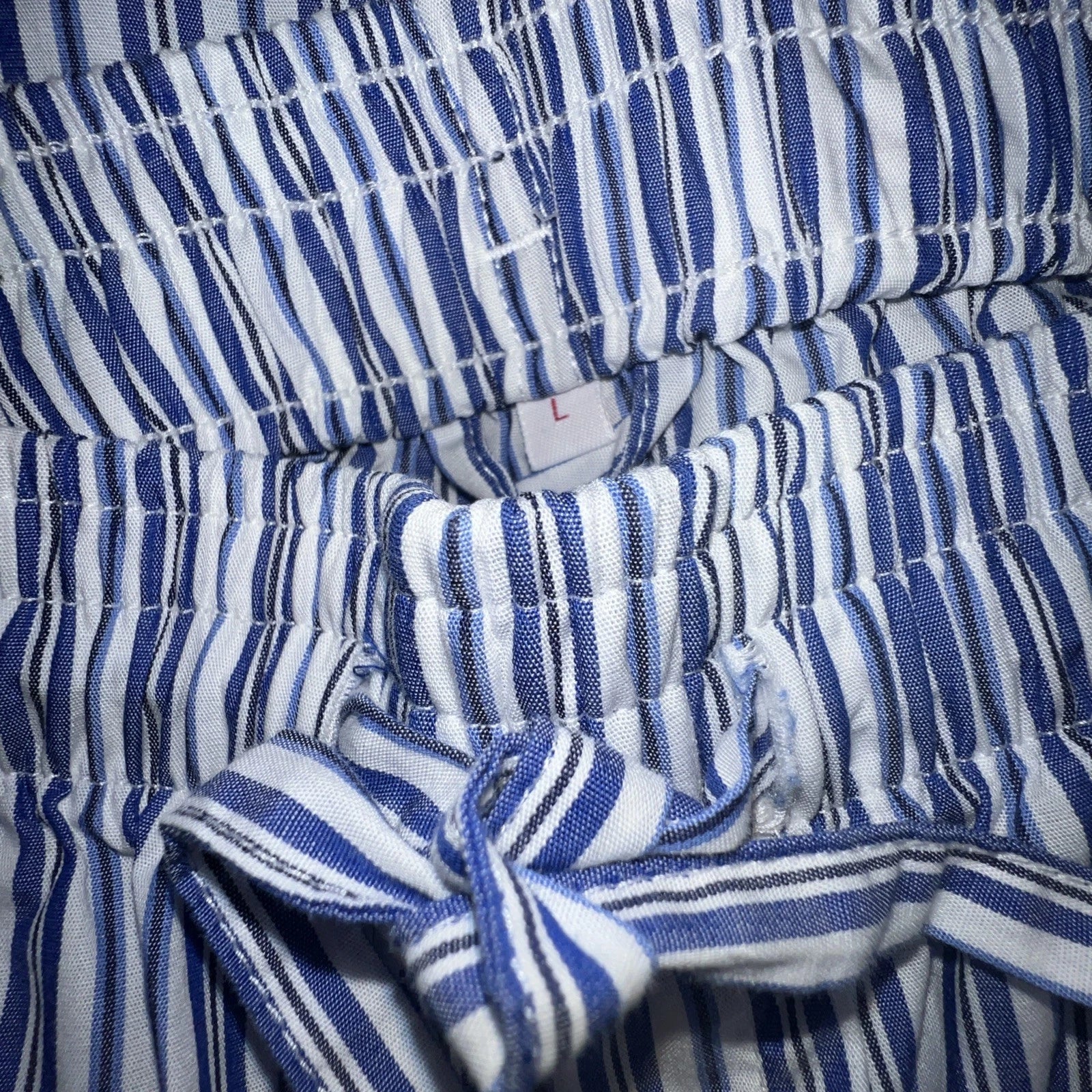 Brooks Brothers Pajama Set Men L Woven Votton Long Sleeve Blue Stripe