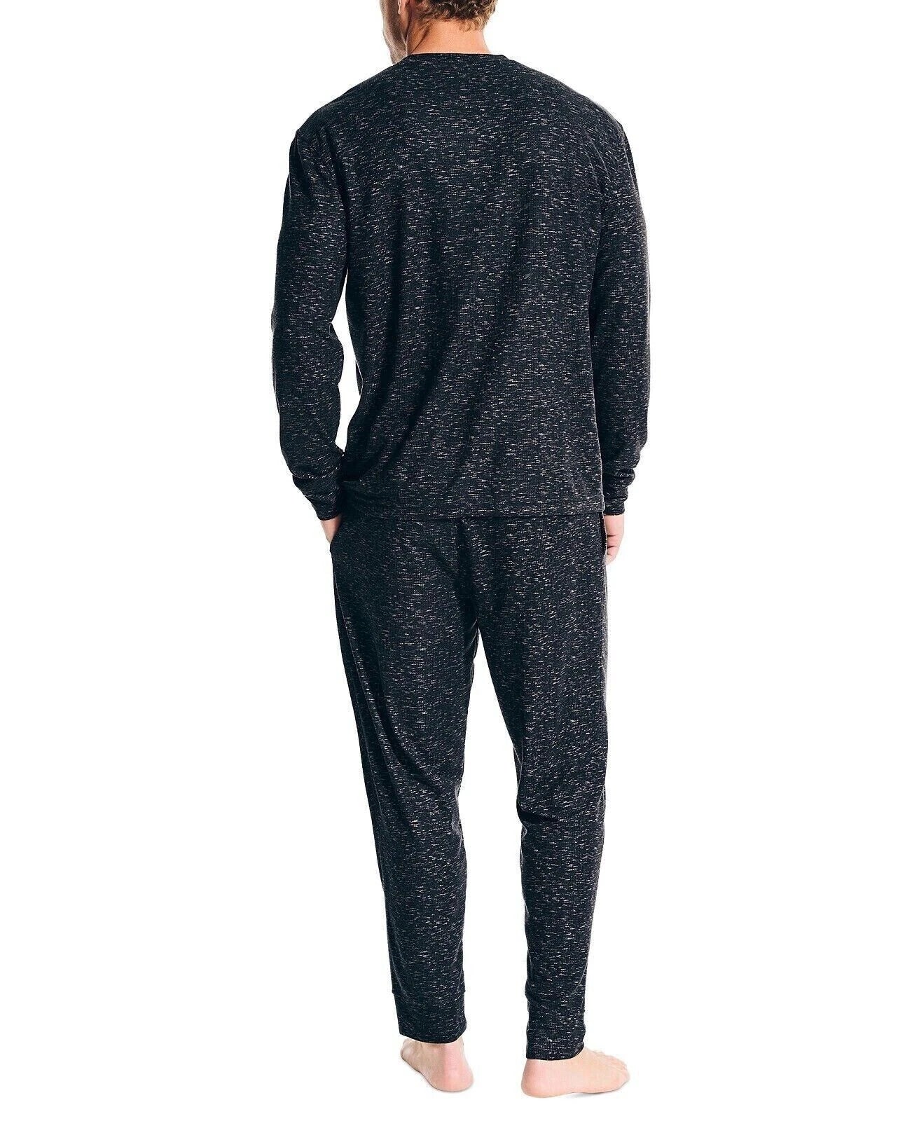 Nautica Men's Waffle Pajama Pant Set, Charcoal Heather | XL