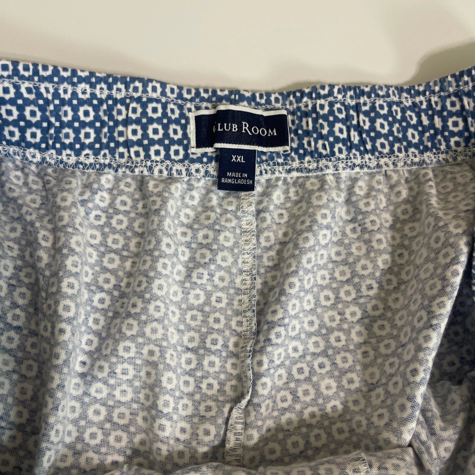 Club Room Men's Blue Cotton Short Sleeve Stretch Shirt Pajama Set XXL