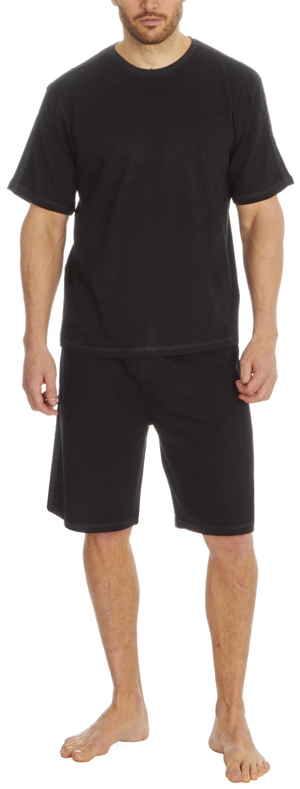 Cargo Bay Mens Short Sleeve Lounge Set with Contrast Stripe