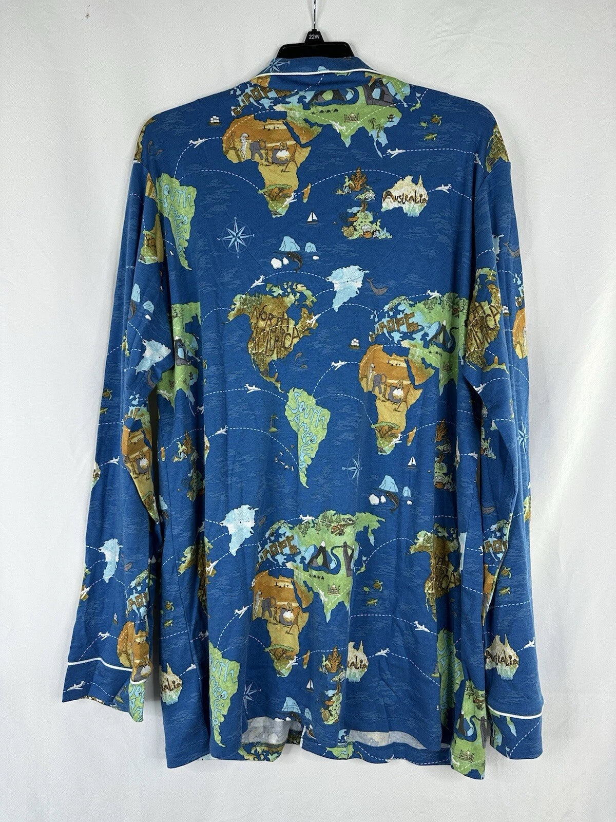 Bedhead Pajamas x Apollojets Pajama Set Mens Size XLXT Blue World Map Packable