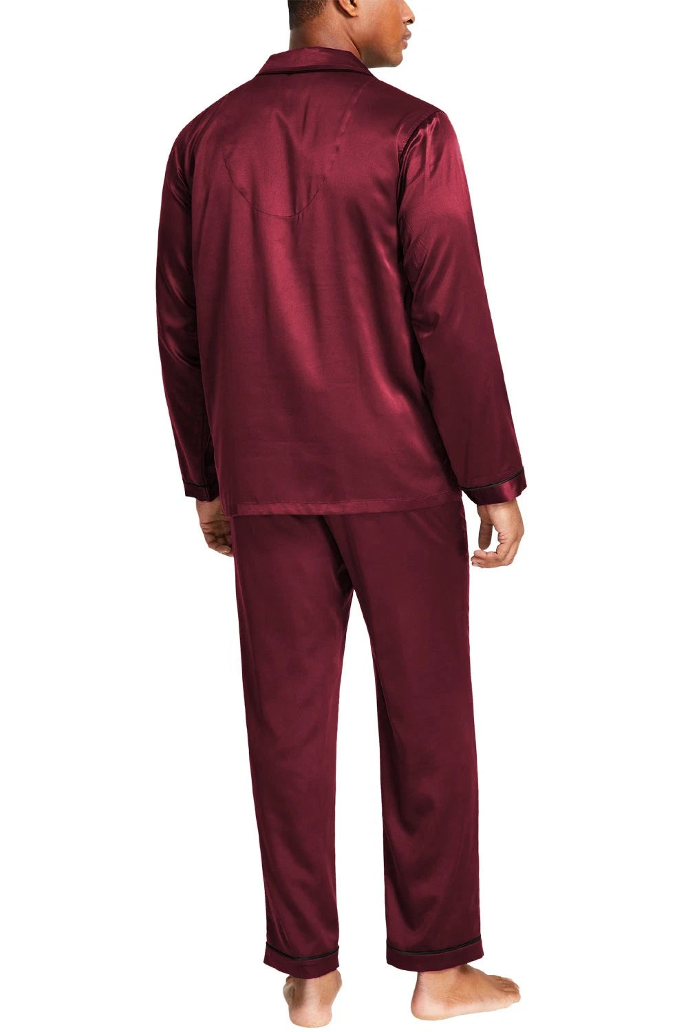 INC International Concepts Mens 2-Pc. Satin Tipped Pajama Set Small Tile Red NWT