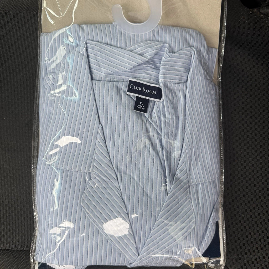 Club Room Pajama Set Mens XL 100% Cotton Blue  2 Piece