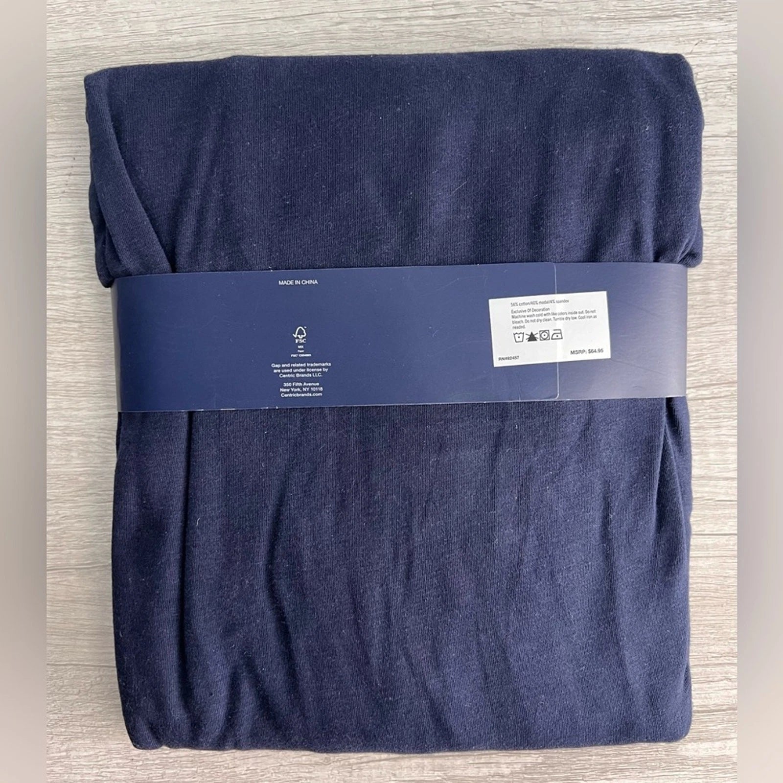 GAP Men's 2-Pc. Heathered Henley Shirt & Shorts Pajama Set Dark Blue Size XL