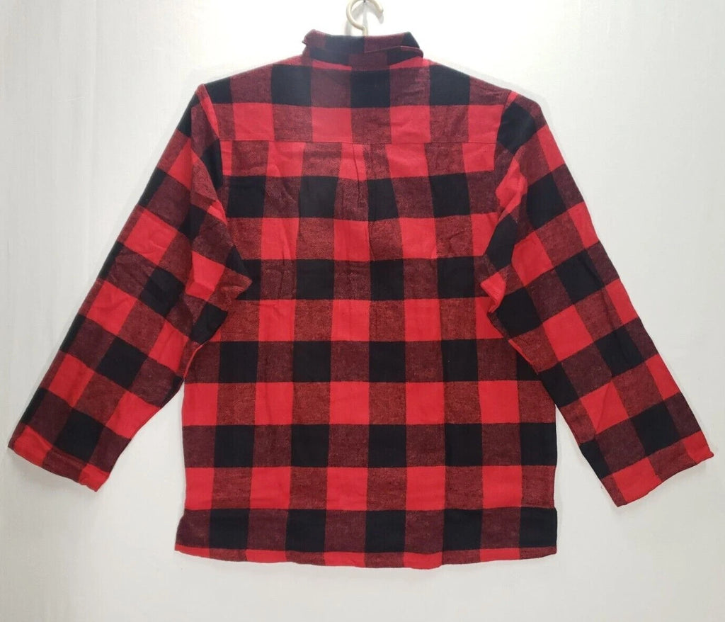 Nordstrom Pajama Set Mens MEDIUM Buffalo Plaid Flannel Long Sleeve Red $69 NEW