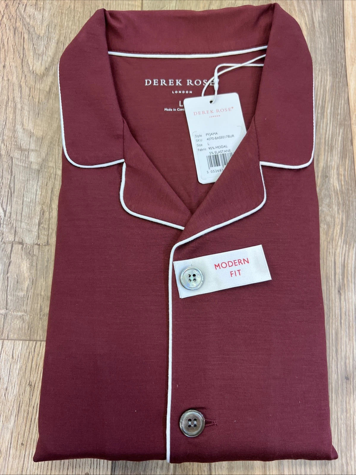 Mens Derek Rose Modern Fit Modal/Elastane Large Pyjamas