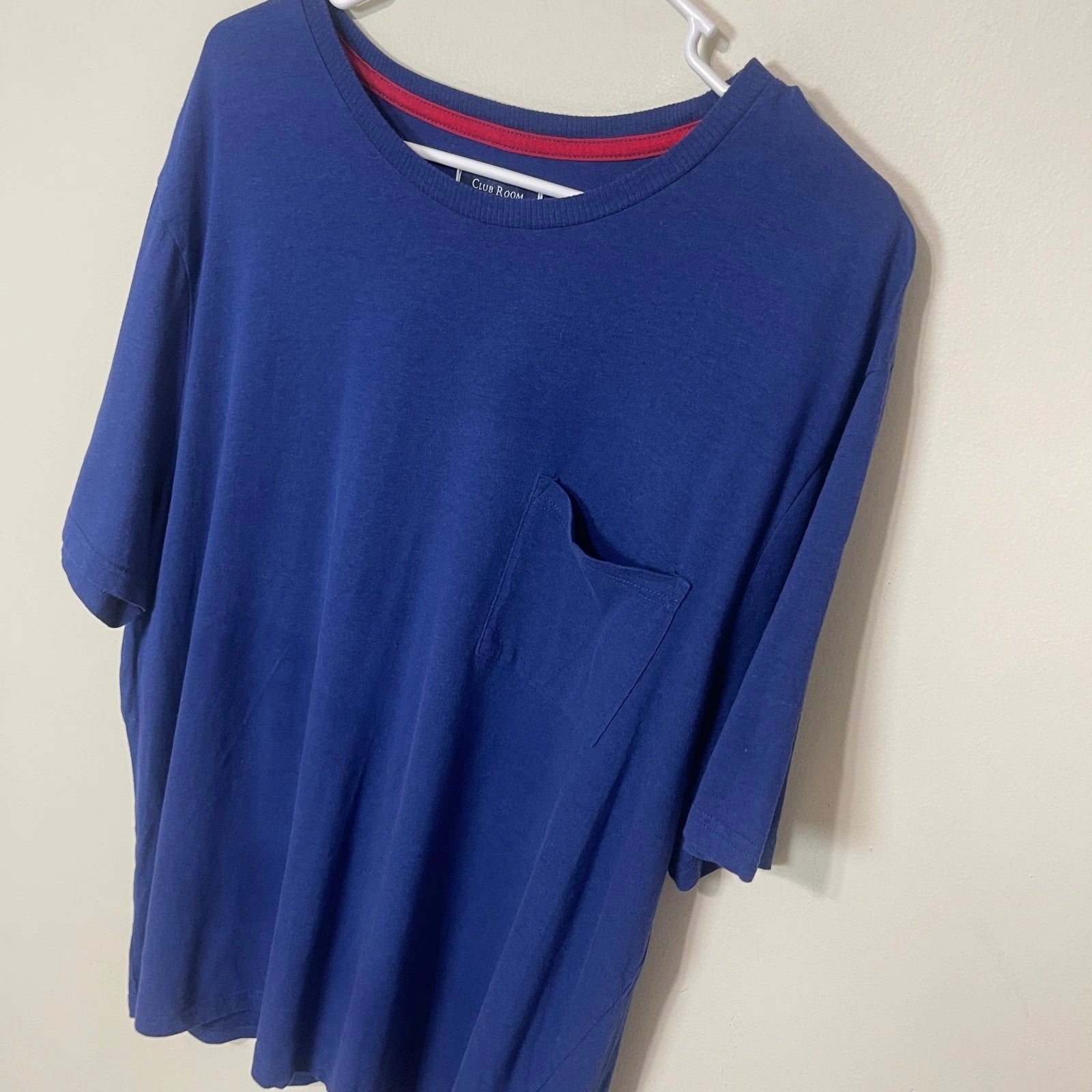 Club Room Men's Blue Cotton Short Sleeve Stretch Shirt Pajama Set XXL
