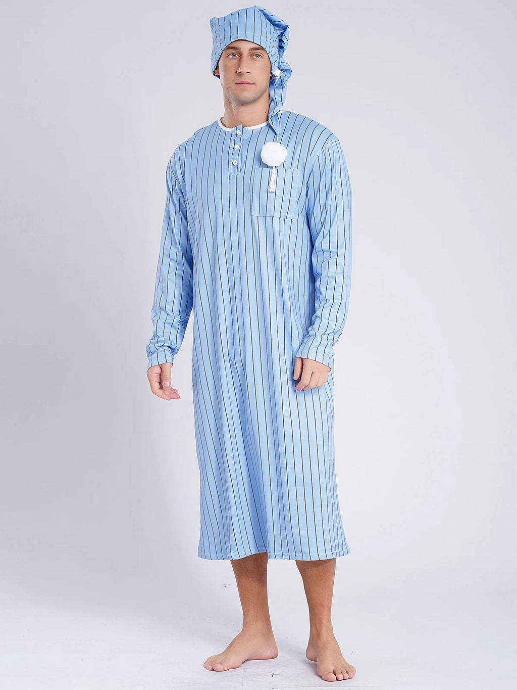 Mens Nightgowns Saudi Nightwear Plaid Pajamas Nightshirt Loungewear Sleeping Up