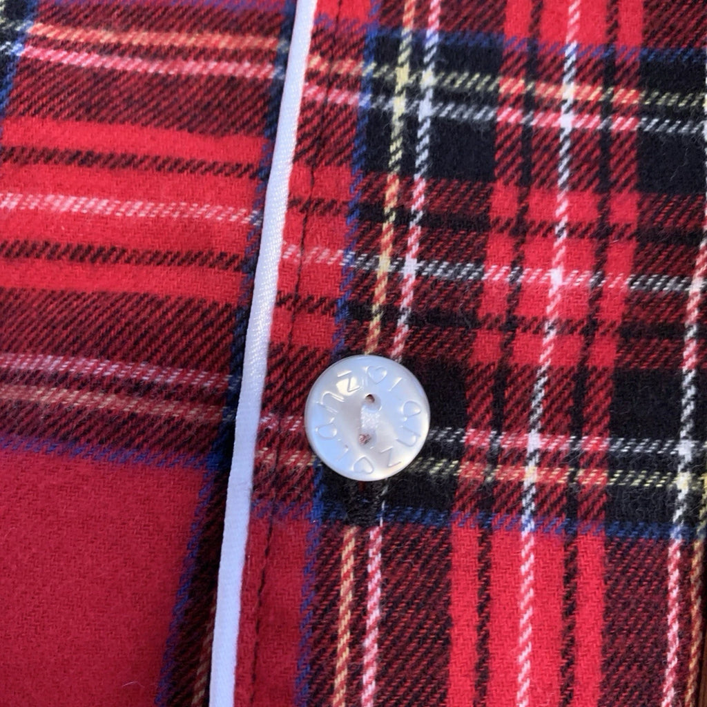 Lanz of Salzburg RED TARTAN PLAID 100% Cotton FLANNEL Men'x XL Pajama Set NWOT