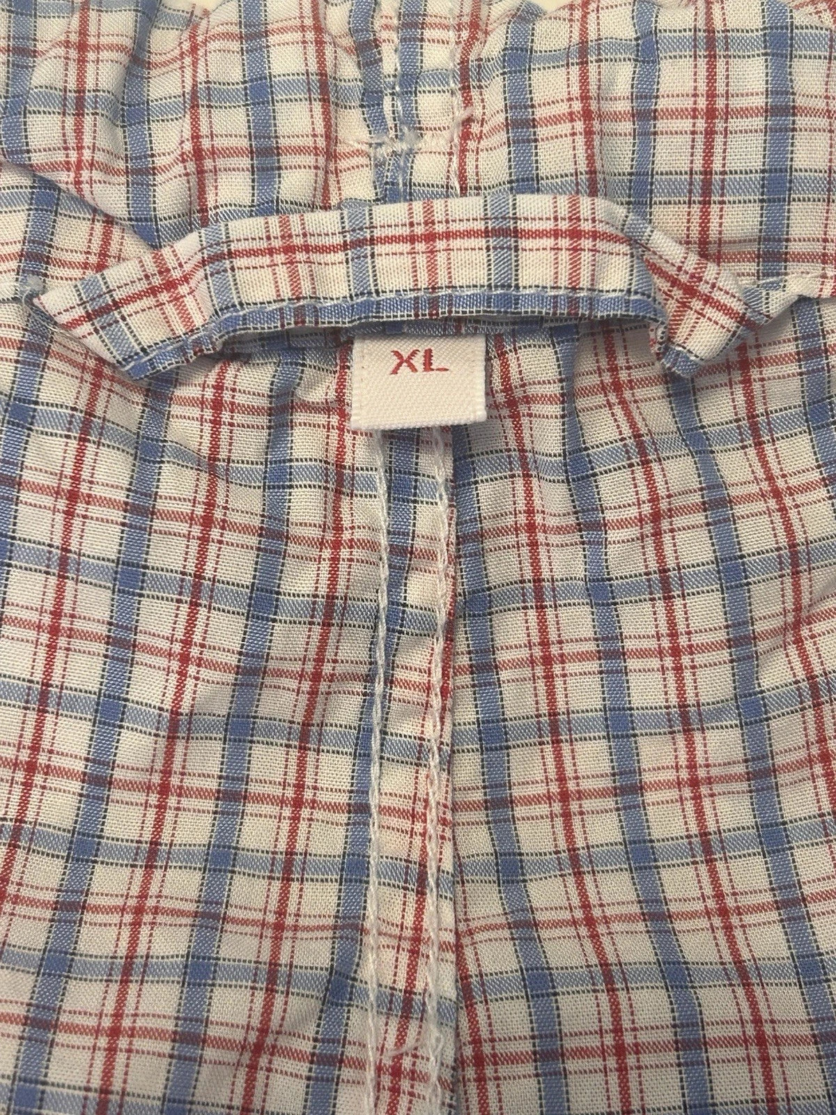 Brooks Brothers Plaid Blue White Red Plaid Pajamas Set Men's Size XL Cotton