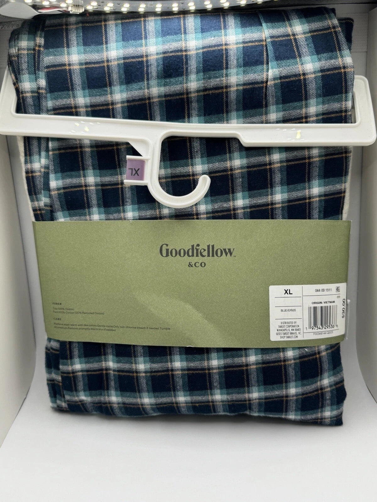 Goodfellow & Co - Men's 2 Piece Pajama Set - Gray/Green -XL