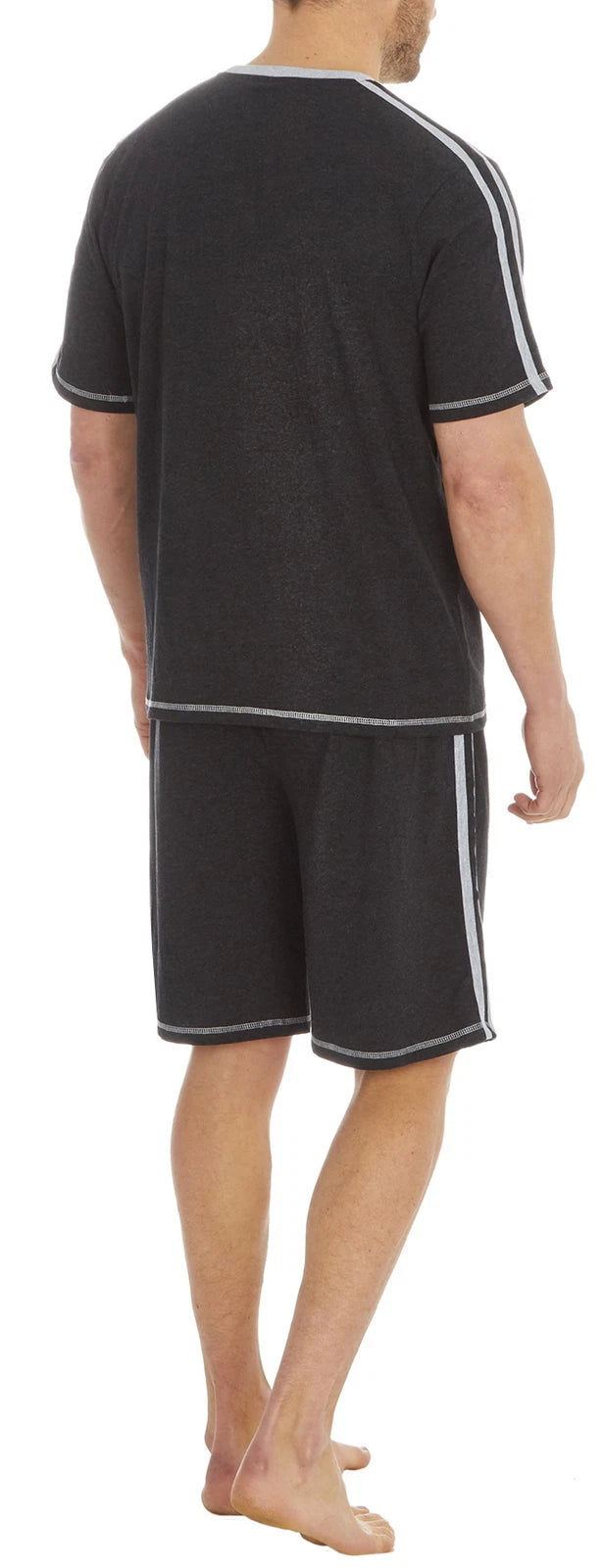 Cargo Bay Mens Short Sleeve Lounge Set with Contrast Stripe
