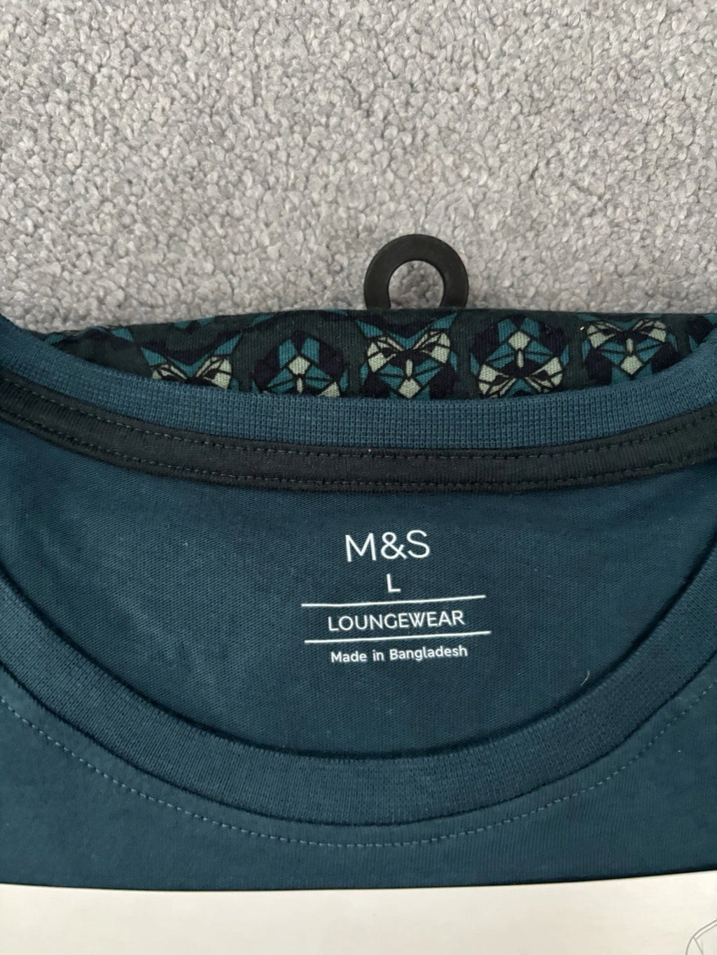 Marks And Spencer Size Large Dark Green Pure Cotton Pyjamas Set