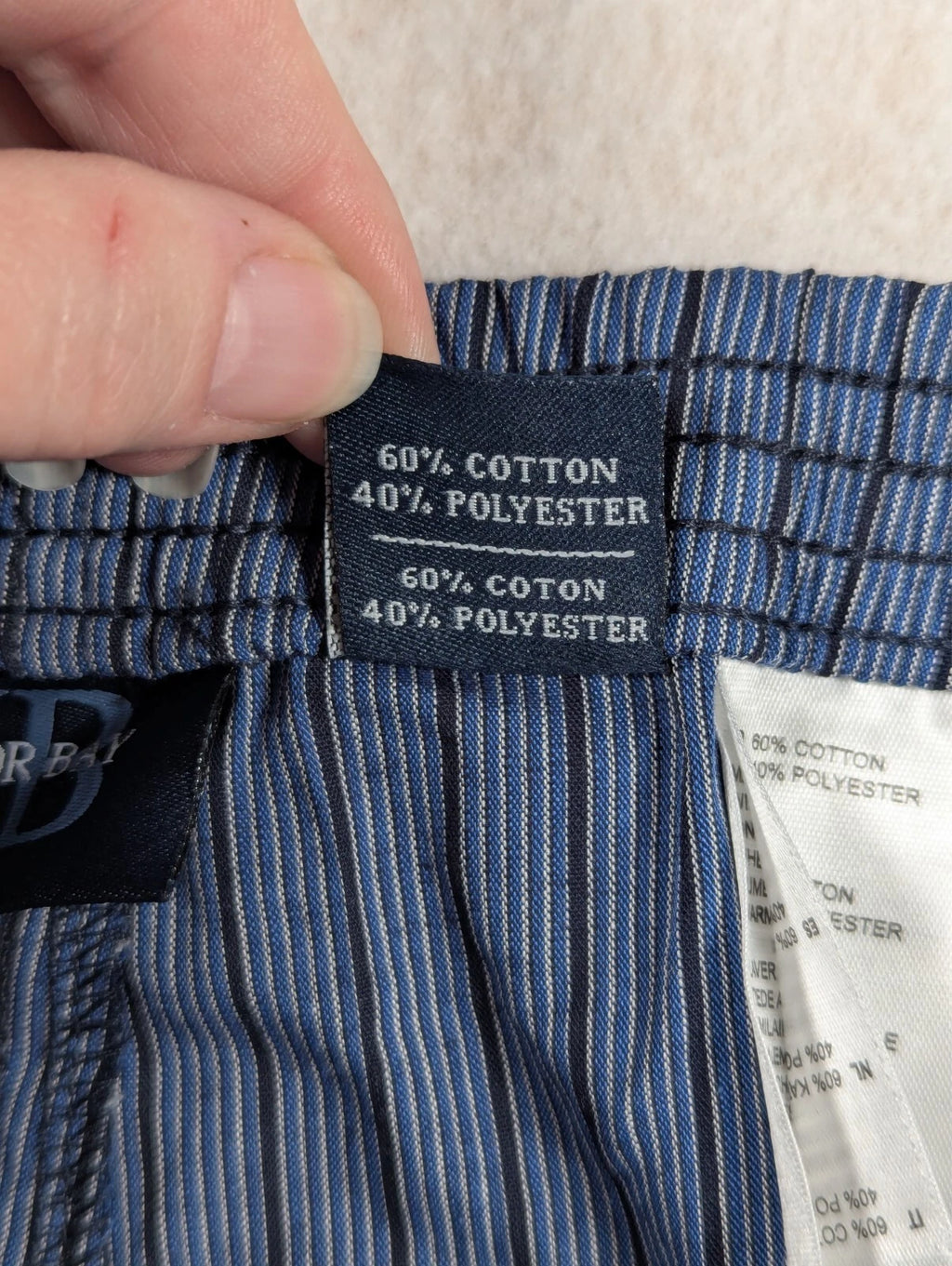 Harbor Bay - Men's - Blue Black Stripe Pajama Set - Size: 1xlt