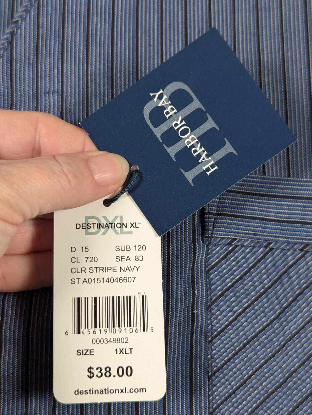 Harbor Bay - Men's - Blue Black Stripe Pajama Set - Size: 1xlt