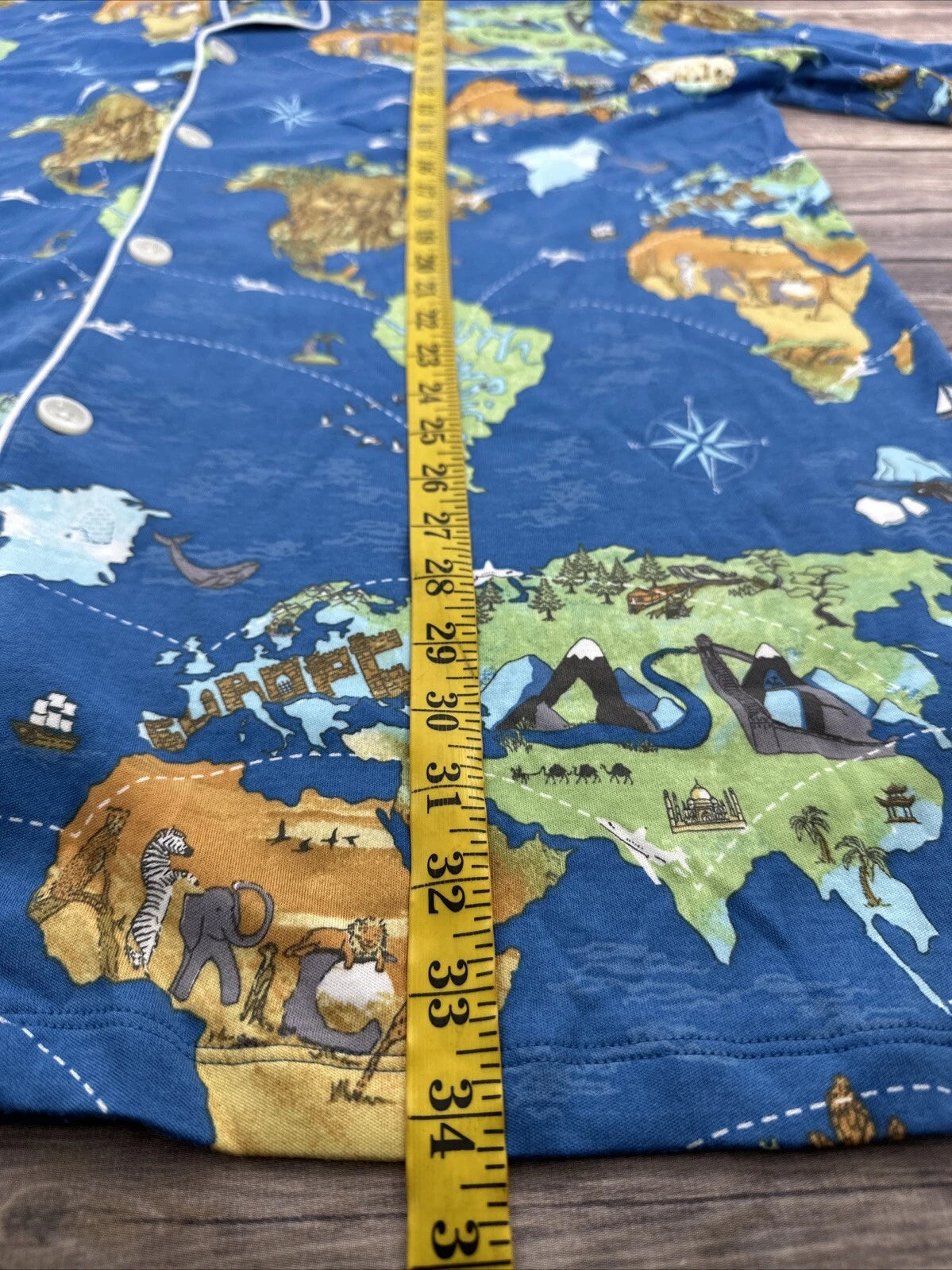Bedhead Pajamas x Apollojets Pajama Set Mens Size XLXT Blue World Map Packable