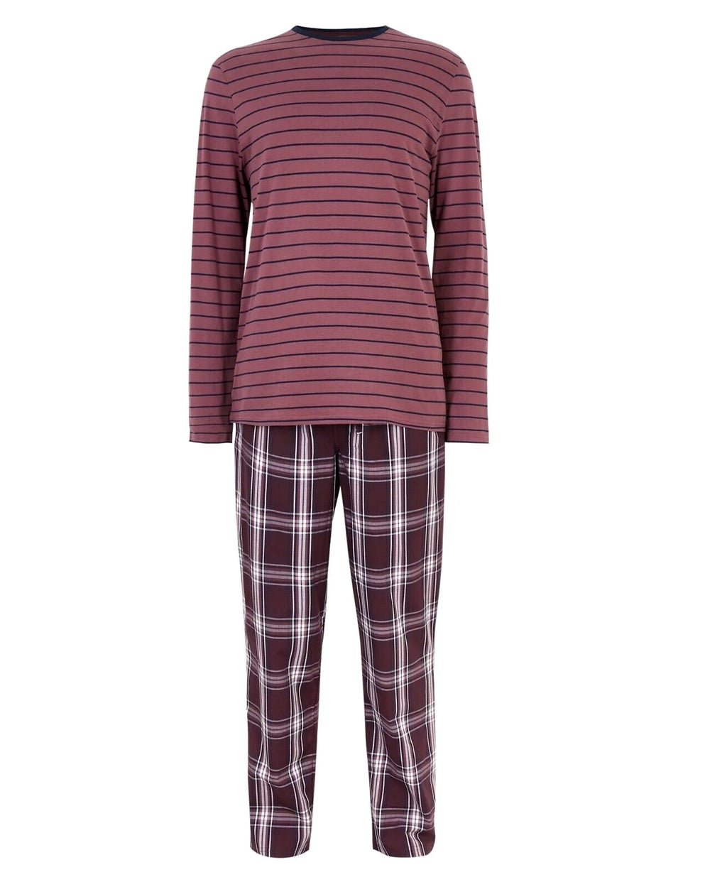 M&S Mens Pure Cotton Loungewear Long Sleeve Top&Long Pants Pyjamas Pj ~ Size XXL