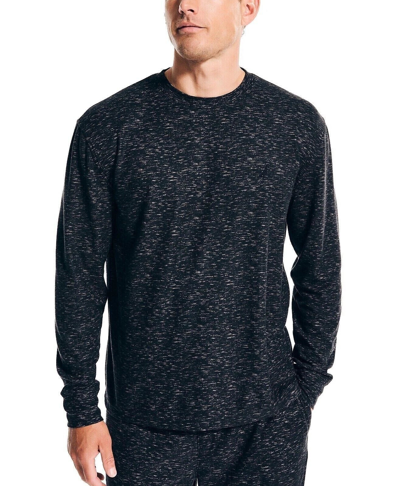 Nautica Men's Waffle Pajama Pant Set, Charcoal Heather | XL