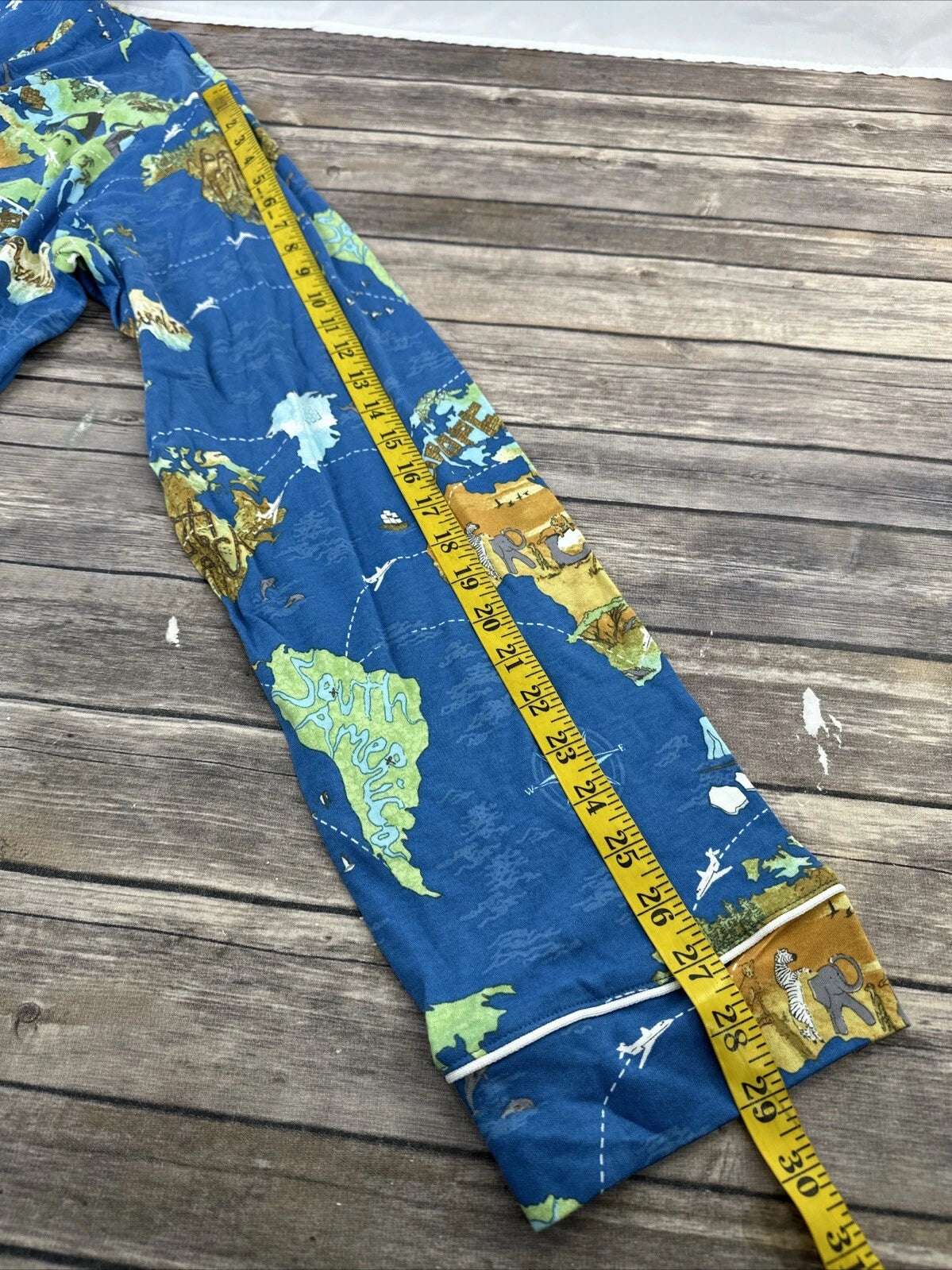 Bedhead Pajamas x Apollojets Pajama Set Mens Size XLXT Blue World Map Packable