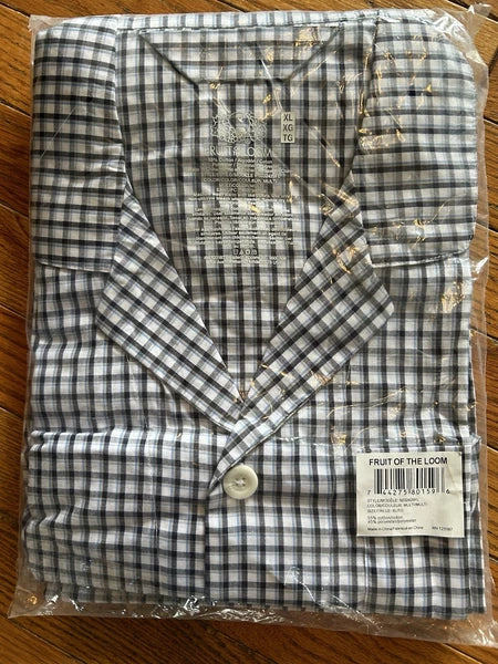 Fruit of the Loom Pajama Set Men's Size XL Blue, L.Blue, Check, and Stripe New