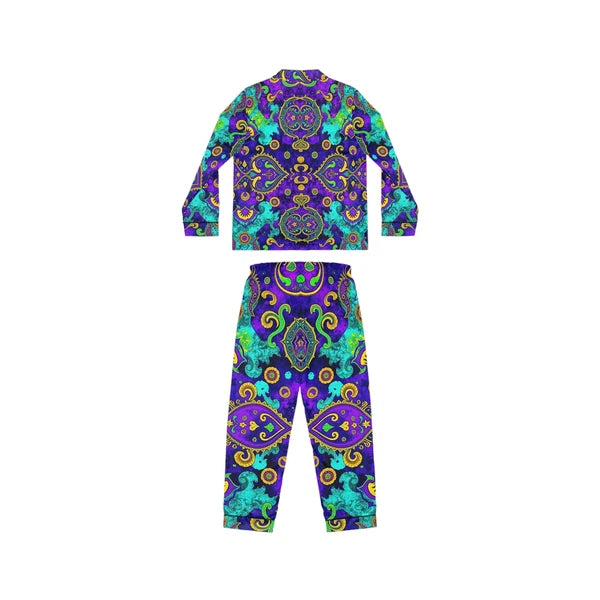 Legends Ice Paisley Satin Pajamas, Women's Luxury Lounge Wear Set, Silky PJ Set,