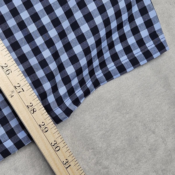 Majestic International Unisex Pajama Top And Short Set Size Small Blue Plaid