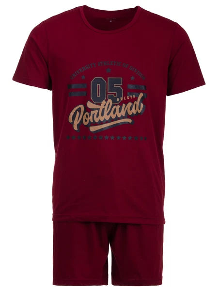 Henry Terre Mens Pajama Shorty Oregon Portland Set M-5XL Cotton-