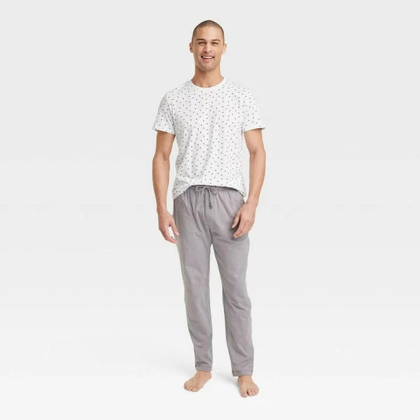 Men’s Shapes Print Crewneck Top Pajama Set - Goodfellow & Co™ White M