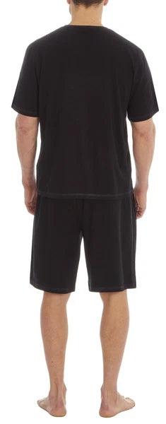 Cargo Bay Mens Short Sleeve Lounge Set with Contrast Stripe
