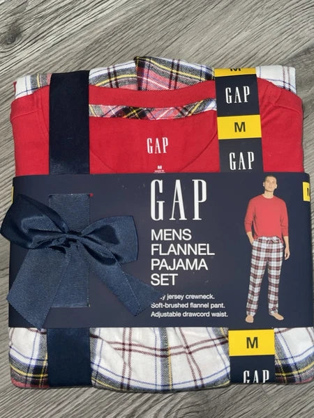 GAP MEN’S FLANNEL PAJAMA Set Size Medium Red Plaid