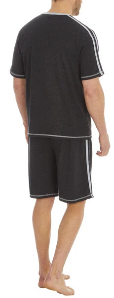 Cargo Bay Mens Short Sleeve Lounge Set with Contrast Stripe